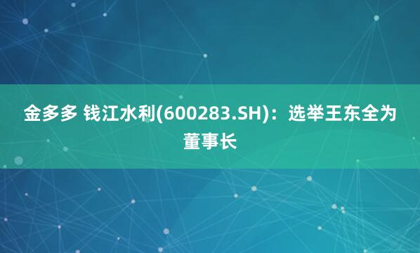 金多多 钱江水利(600283.SH)：选举王东全为董事长