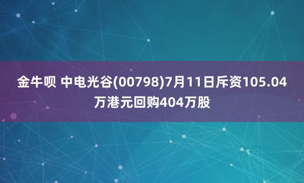 金牛呗 中电光谷(00798)7月11日斥资105.04万港元回购404万股