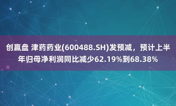 创赢盘 津药药业(600488.SH)发预减，预计上半年归母净利润同比减少62.19%到68.38%